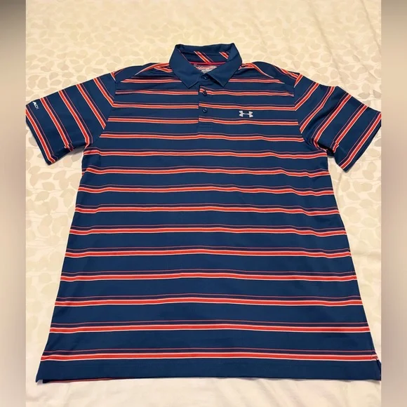 Under Armour Blue and orange Performance Polo Shirt - Picture 1 of 6